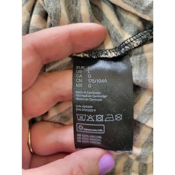 H&M Zebra Print Sleeveless Swing Dress Sz L - Picture 9 of 9